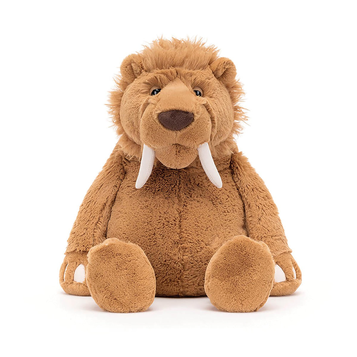 Jellycat Stellan Sabre Tooth Tiger brown colour front view