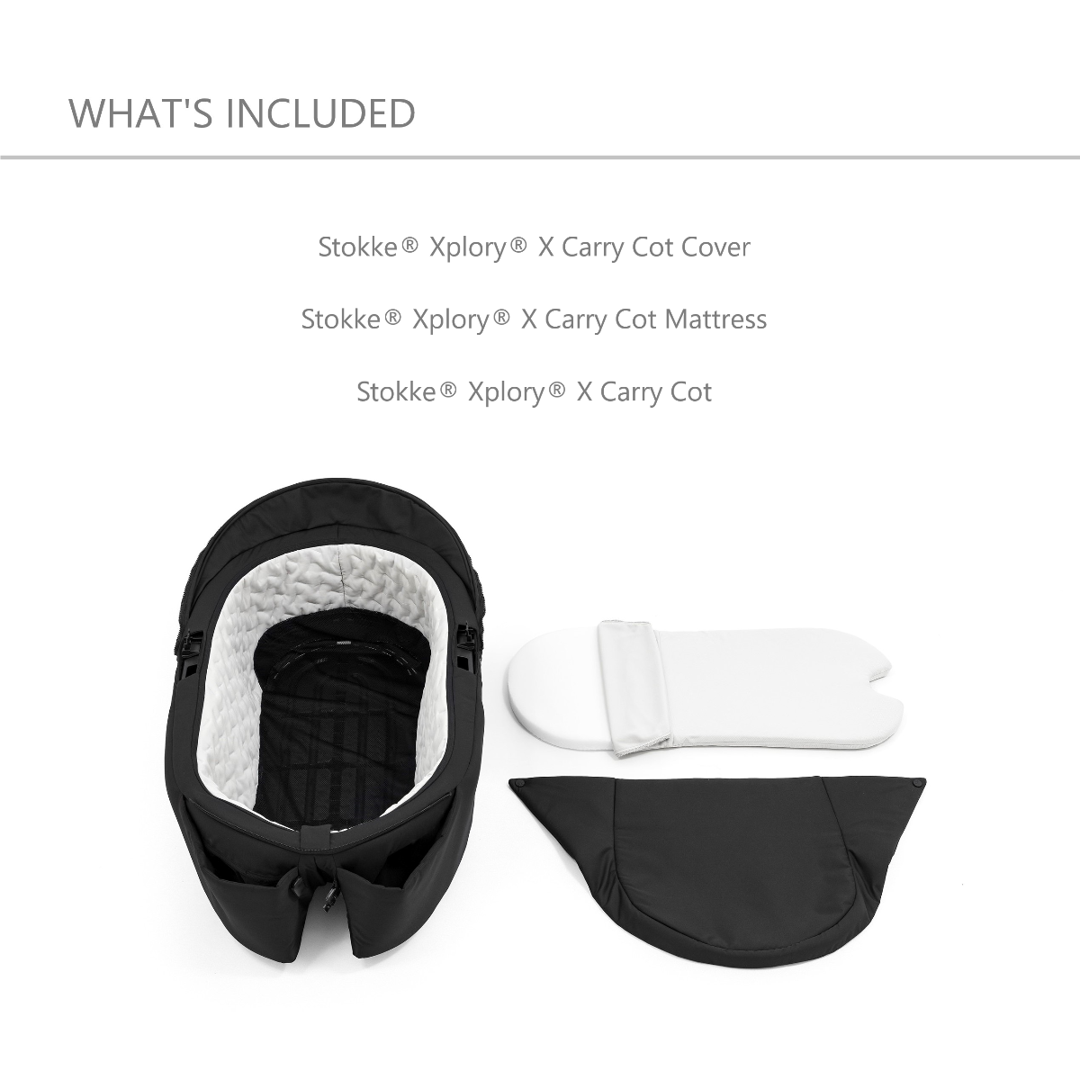 Stokke Xplory Carry Cot X for Stroller What's Included