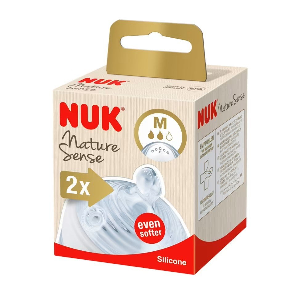 NS Silicone Teats 2pk - All ages Medium - NUK - Dimples