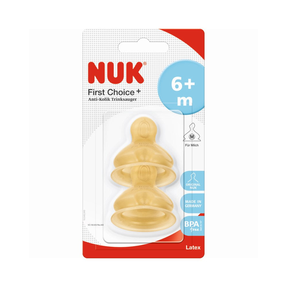 FC Latex Teat 6m+ M 2Pk - NUK - Dimples