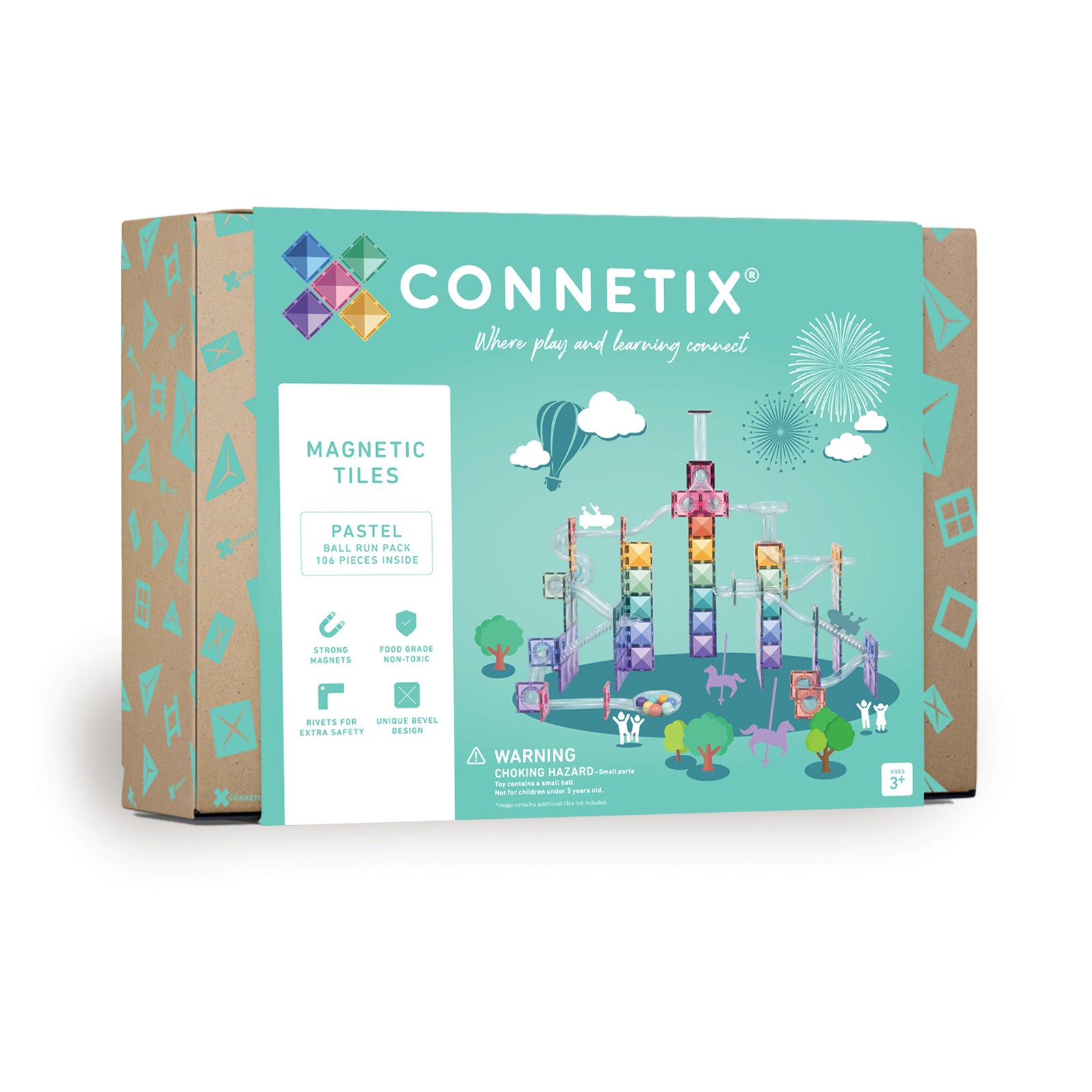 Connetix Pastel Ball Run Tiles - 106pcs 106 pcs - Connetix