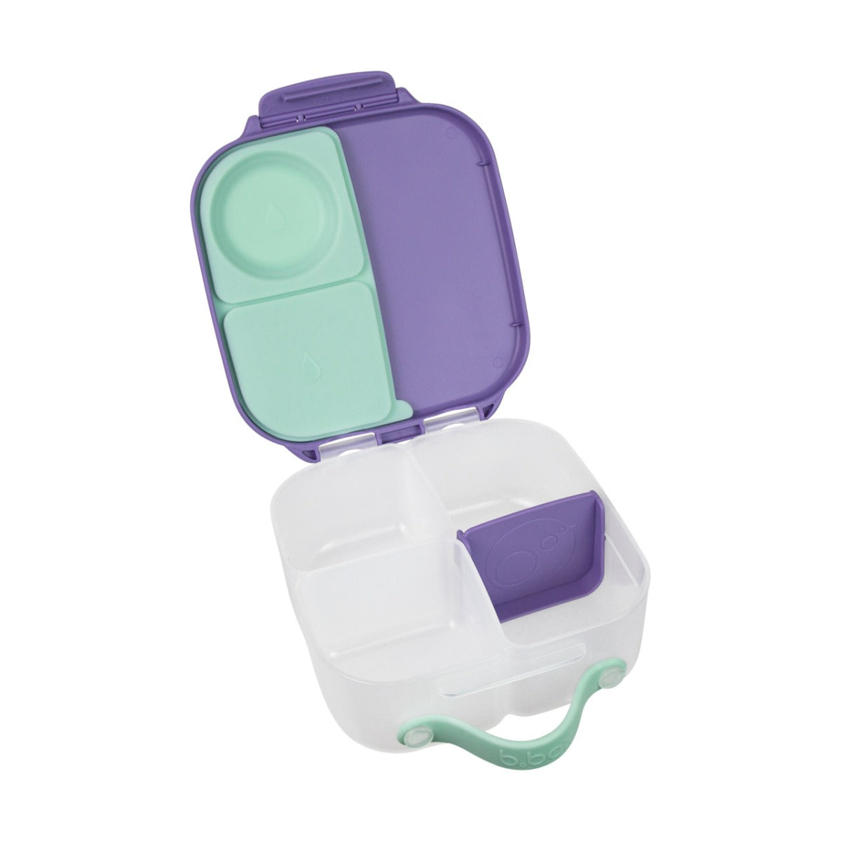 Lilac Pop Mini lunch box from B.box open lid