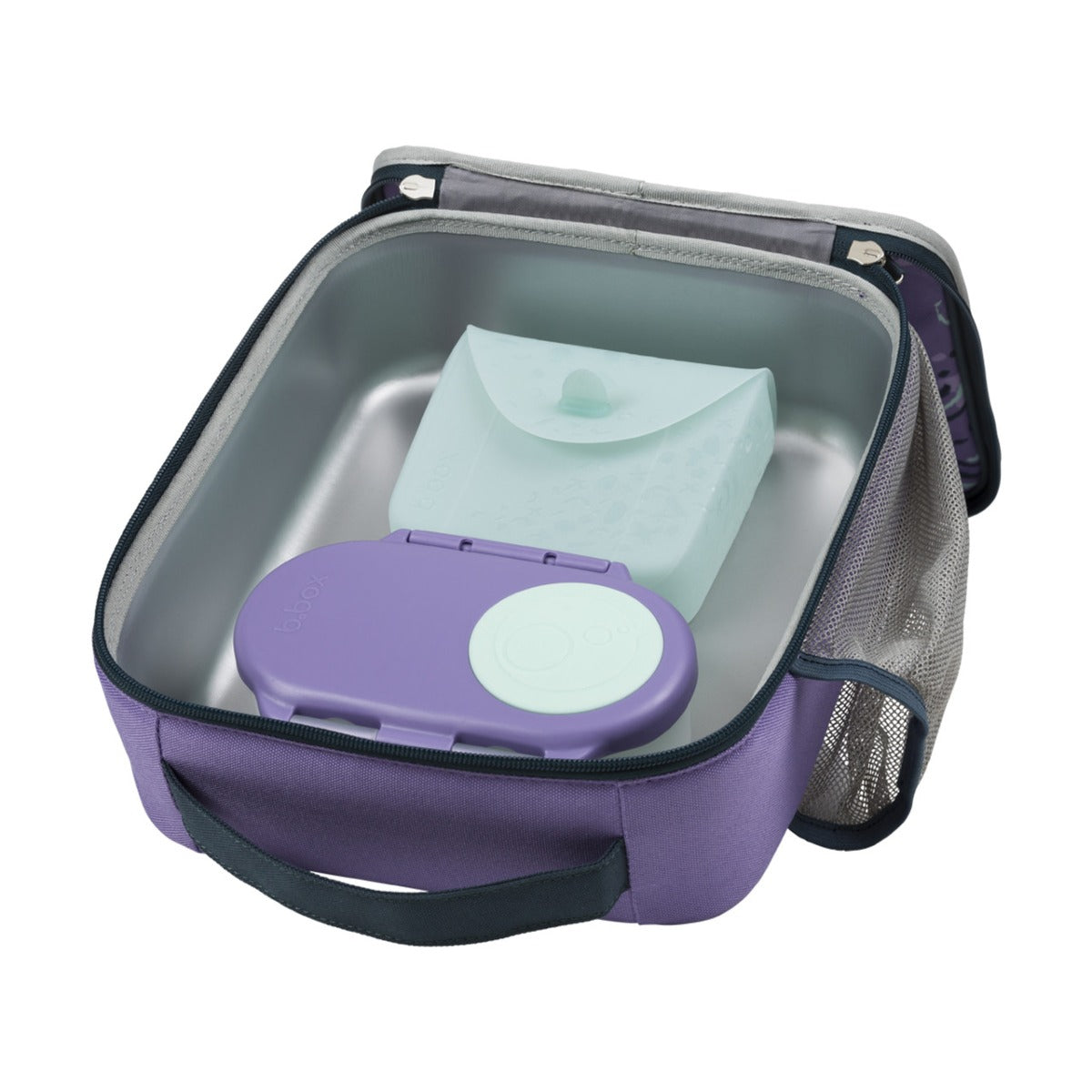 B.box Silicone Lunch Pocket in forest green in lunchbox