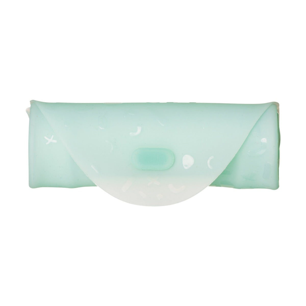 B.box Silicone Lunch Pocket in forest green rolled up