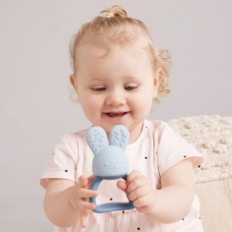 B.Box Chill and fill teether in Blue with baby