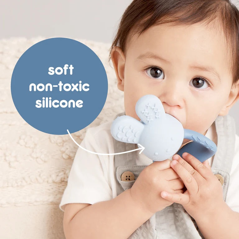 B.Box Chill and fill teether in Blue silicone