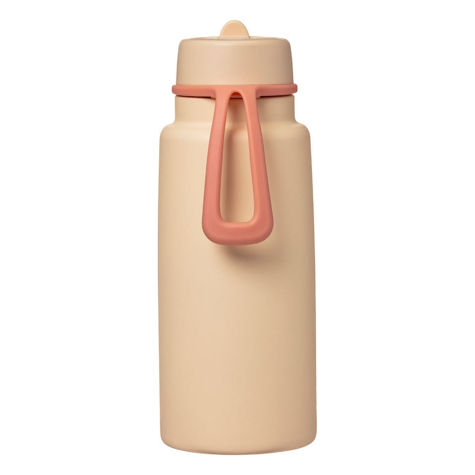 B.box Insulated Drinking Bottle in Melon Mist with rubber strap rear view