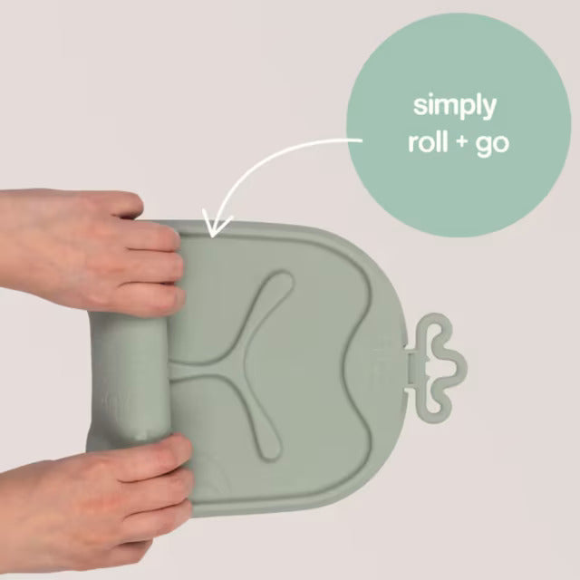 Sage Roll + Go Mealtime Mat lifestyle