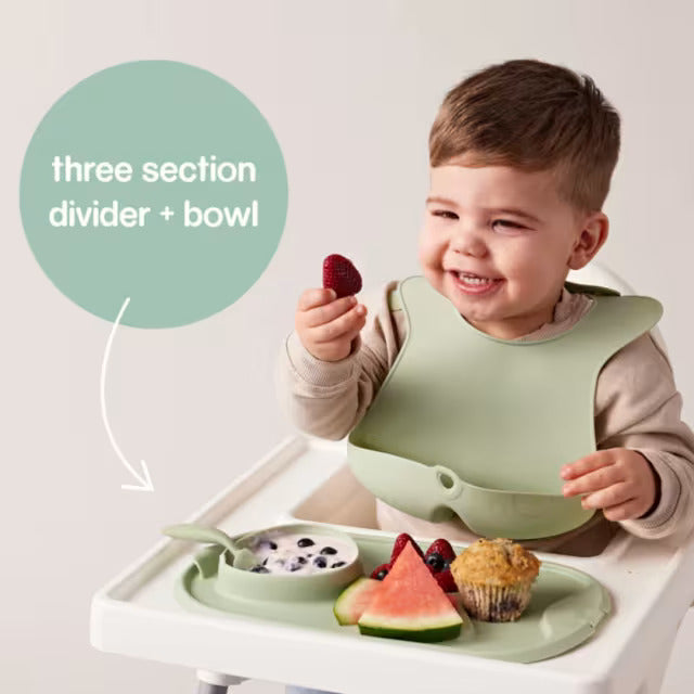Sage Roll + Go Mealtime Mat lifestyle shot