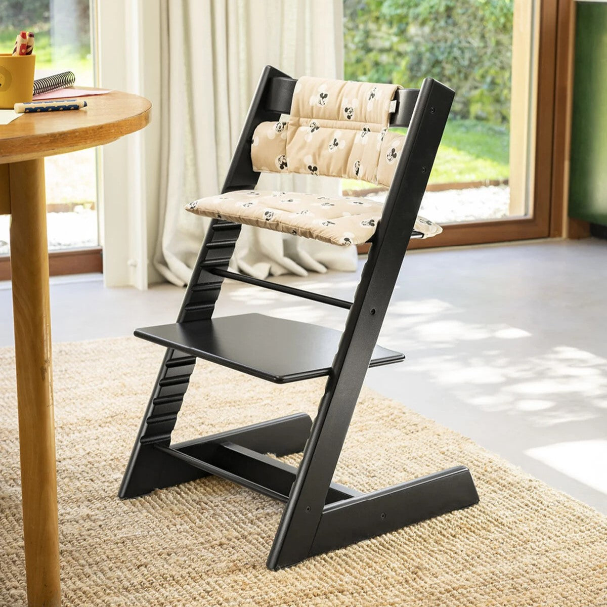 Stokke tripp trapp cushion in mickey signature print on highchair