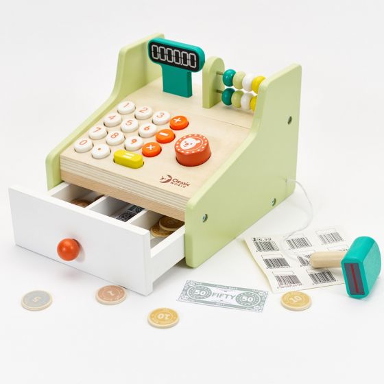 Wooden Cash Register for kids learning activity