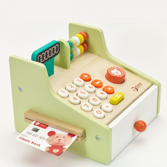 Wooden Cash Register for kids learning activity
