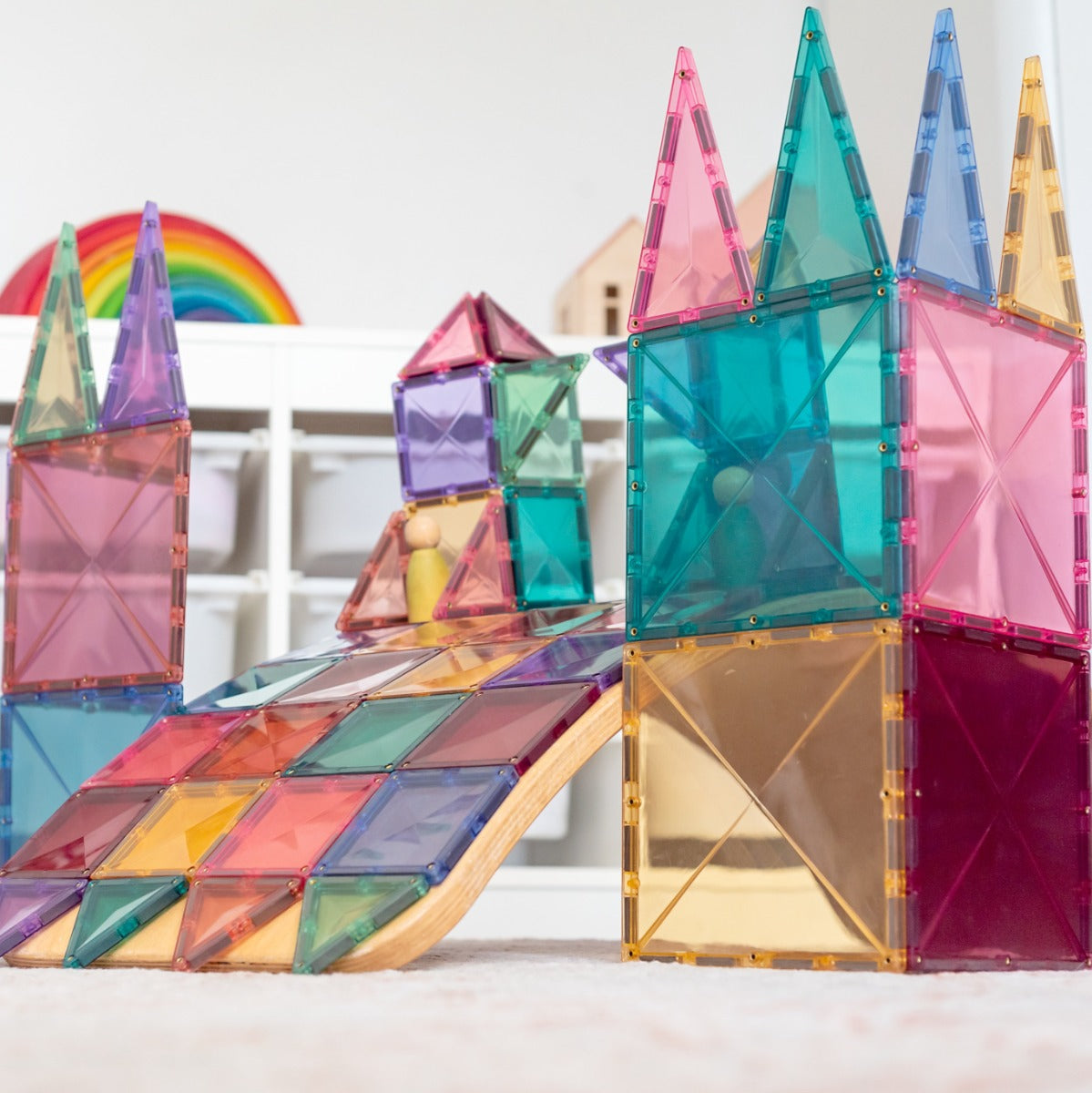 64pcs Pastel Starter Tiles Pack Box castle close up
