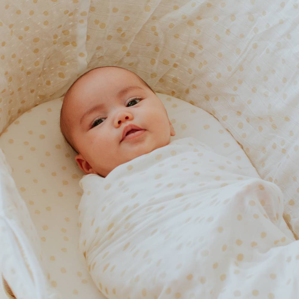 Nestling Moses Basket Muslin Fitted Sheets oat