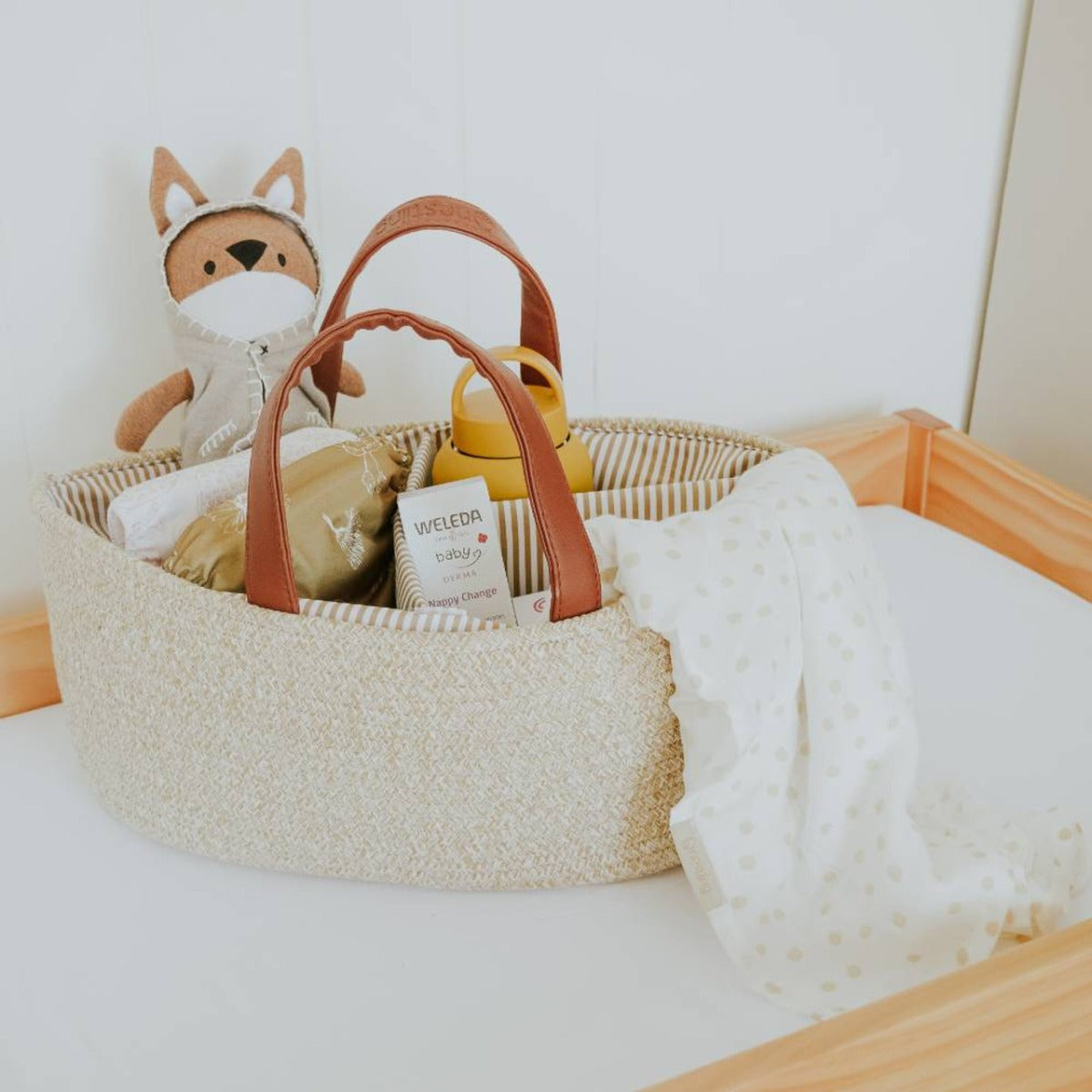 Nestline Nappy caddy in dark natural