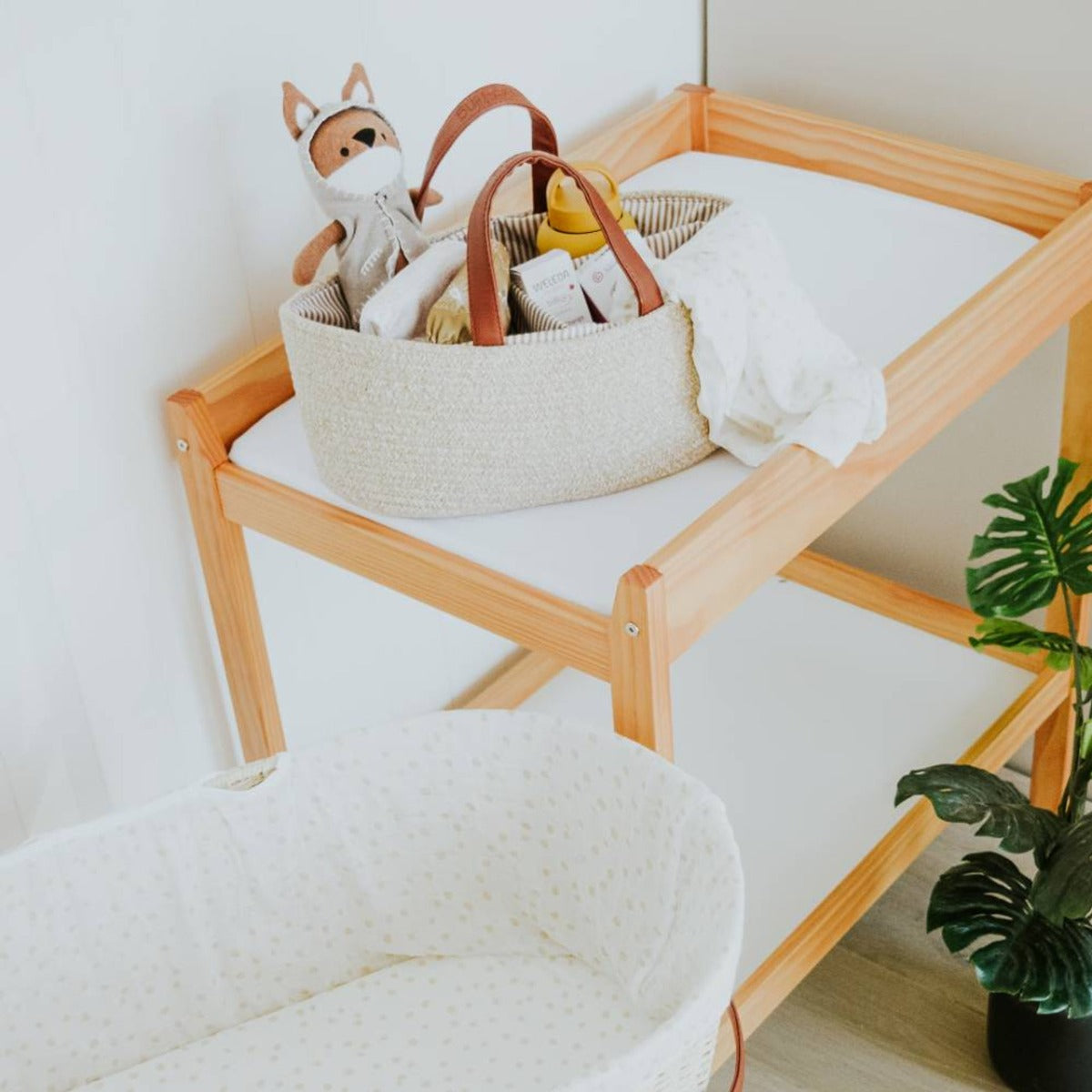 Nestline Nappy caddy in dark natural