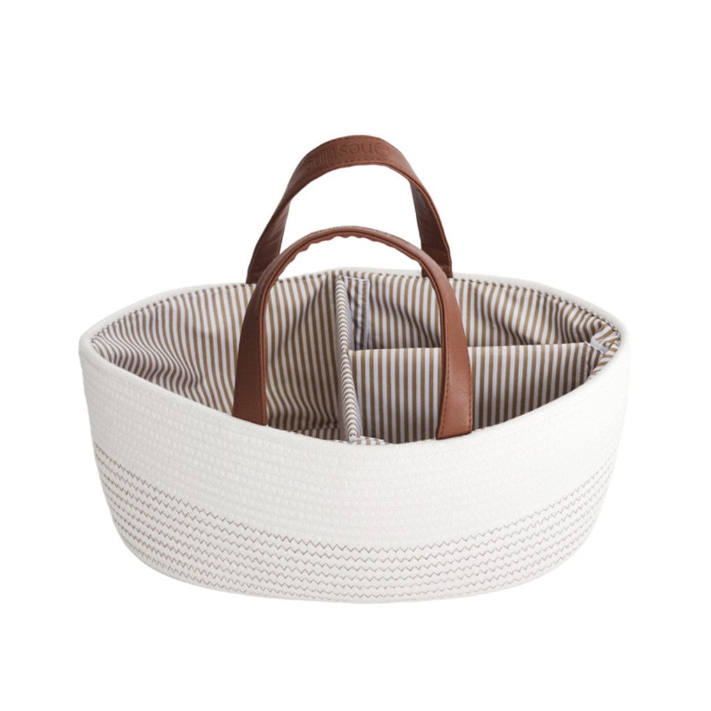 Nestling nappy caddy in white