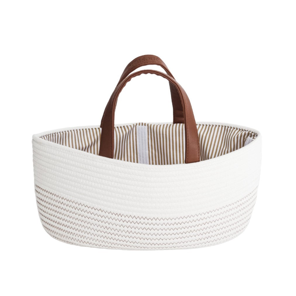 Nestling nappy caddy in white