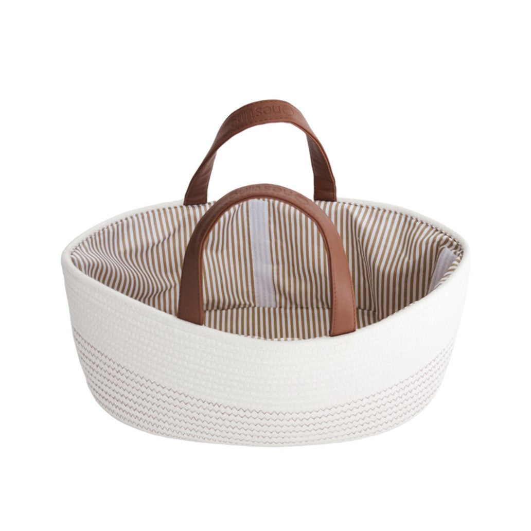 Nestling nappy caddy in white