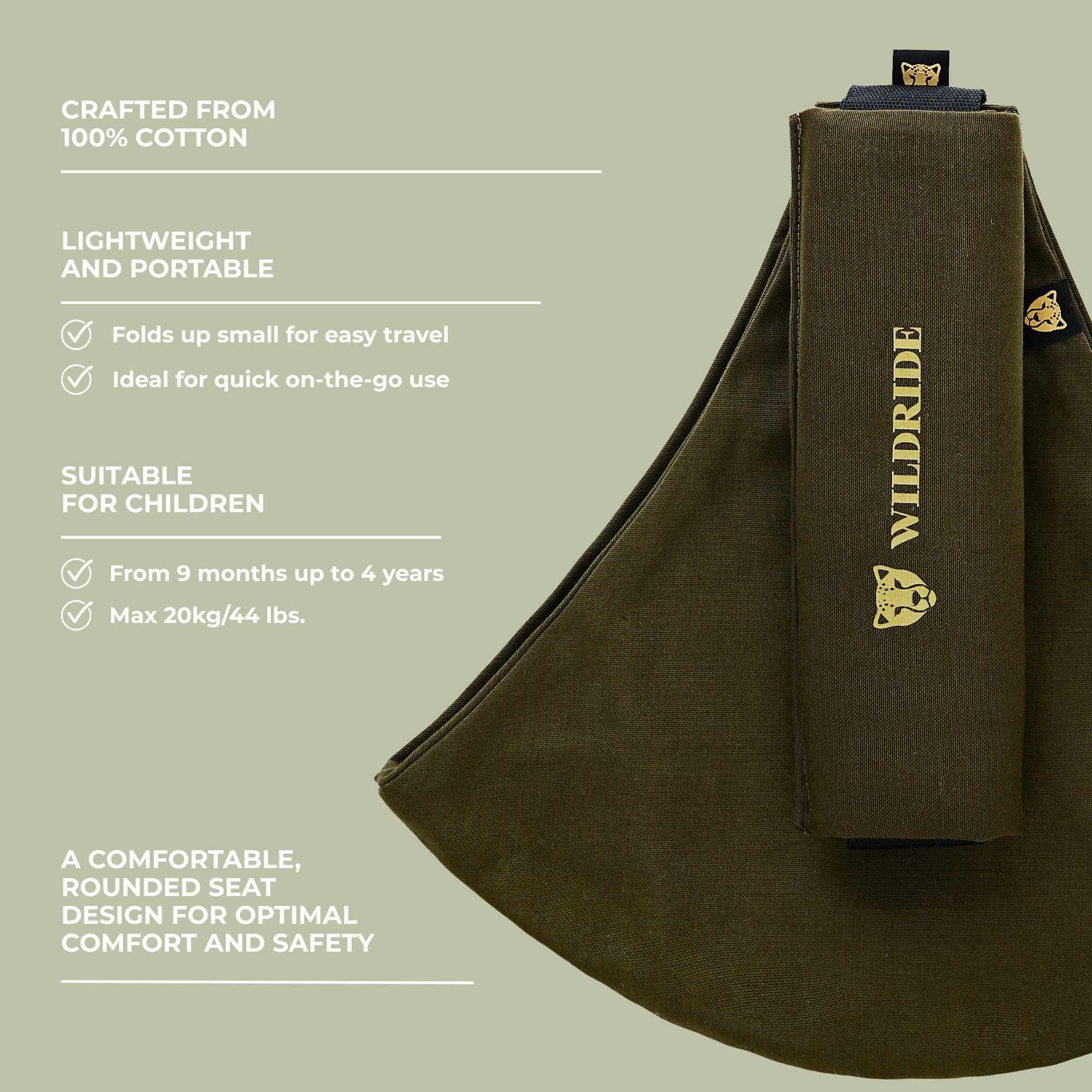 Wildride Toddler Carrier Army Green - Wildride