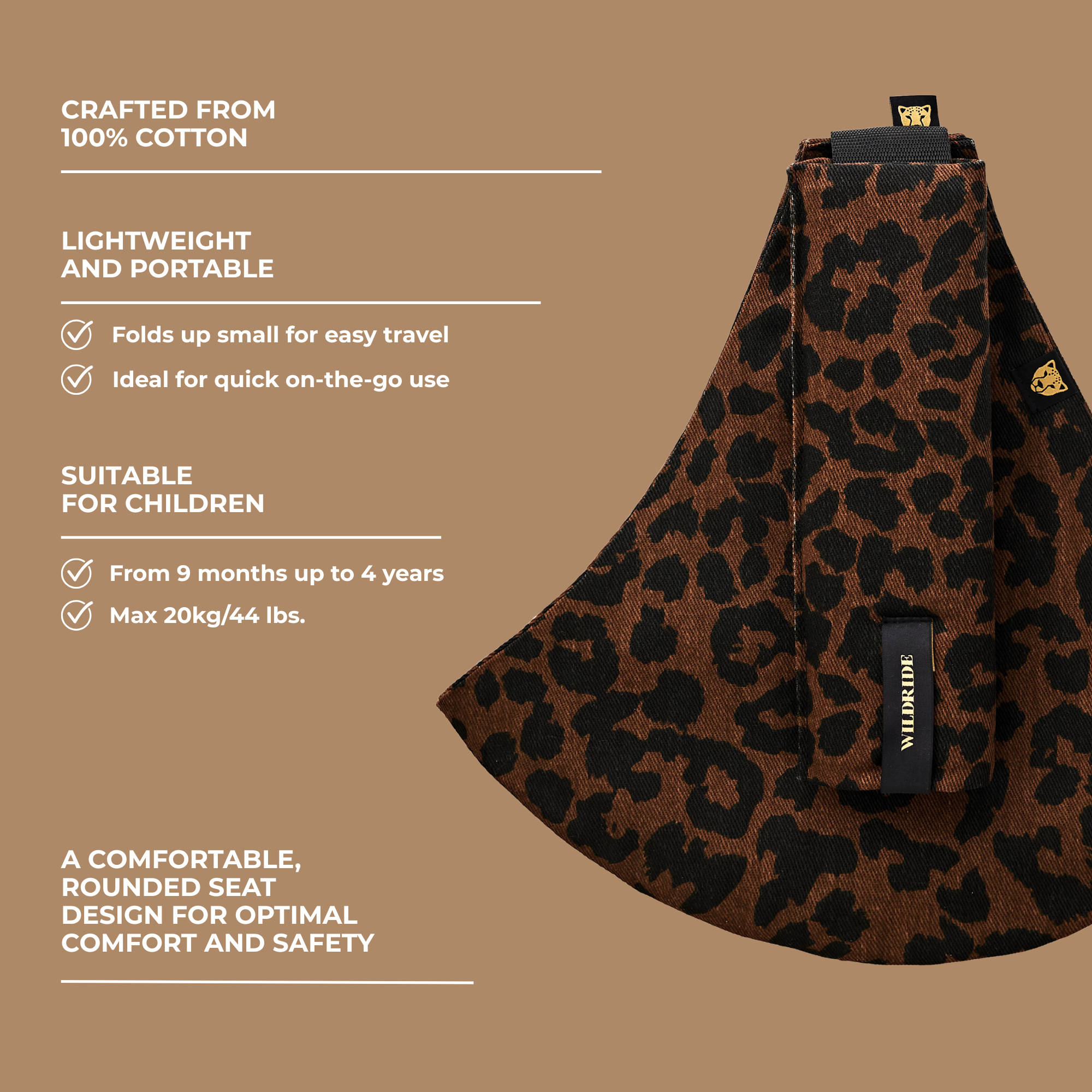 Wildride Toddler Carrier Brown Leopard - Wildride