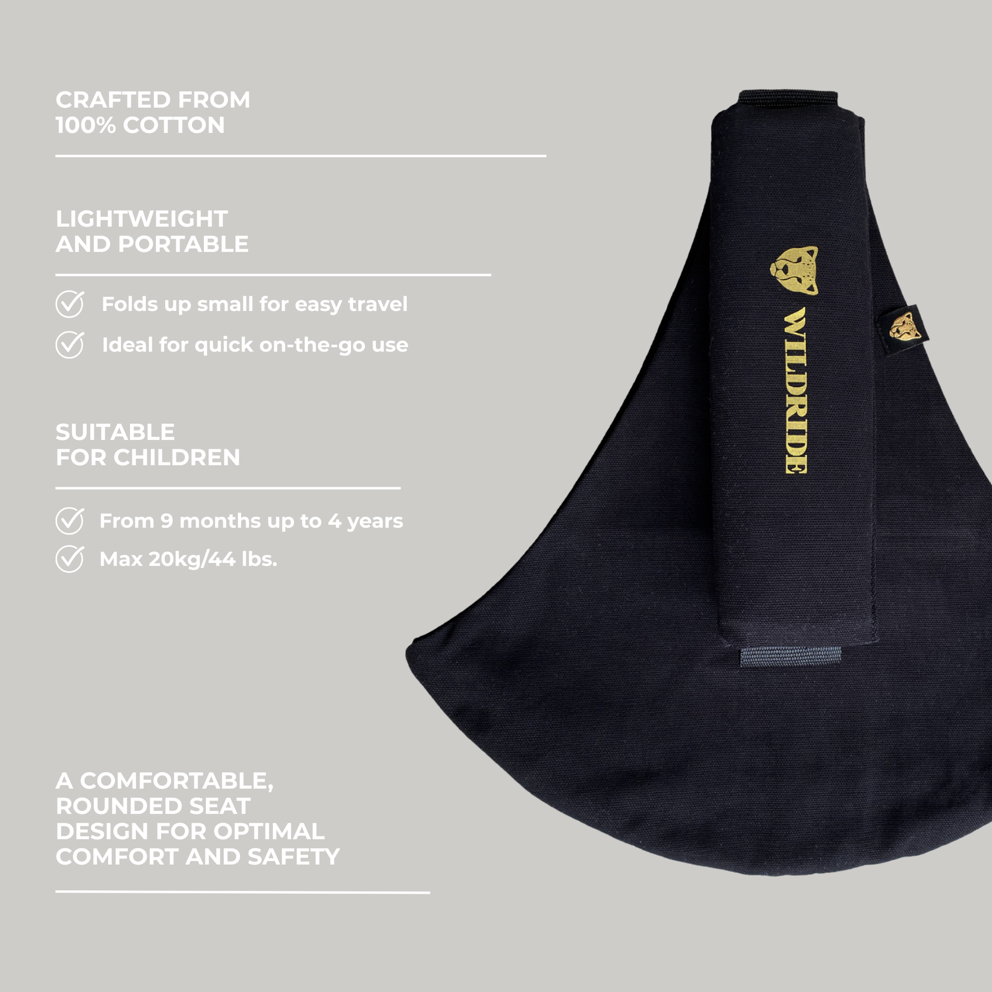 Wildride Toddler Carrier Black - Wildride