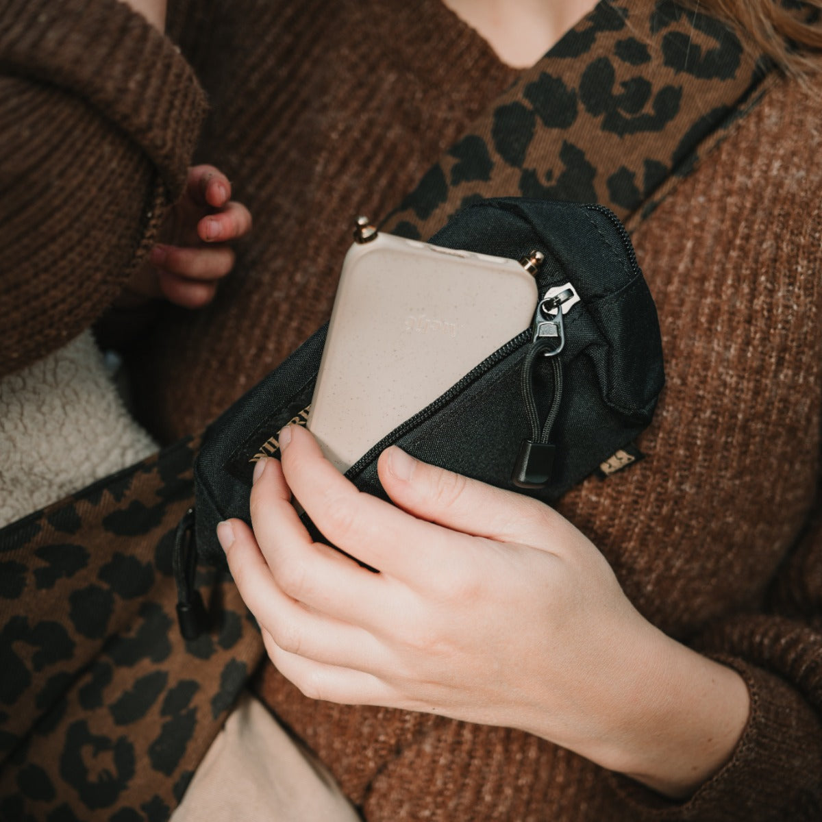 women wearing Wildride Slide On Bag in black