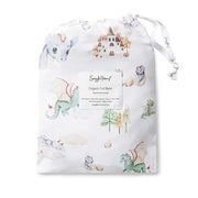 Snuggle Hunny organic cotton cot sheet in dragon print:image,small_image,thumbnail,swatch_image