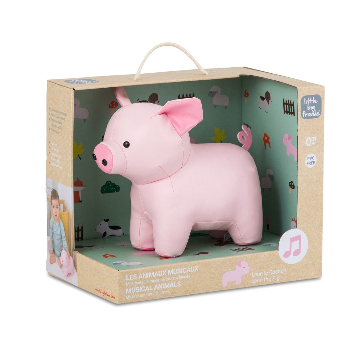 Little big friends musical friend leon the pig in packaging 