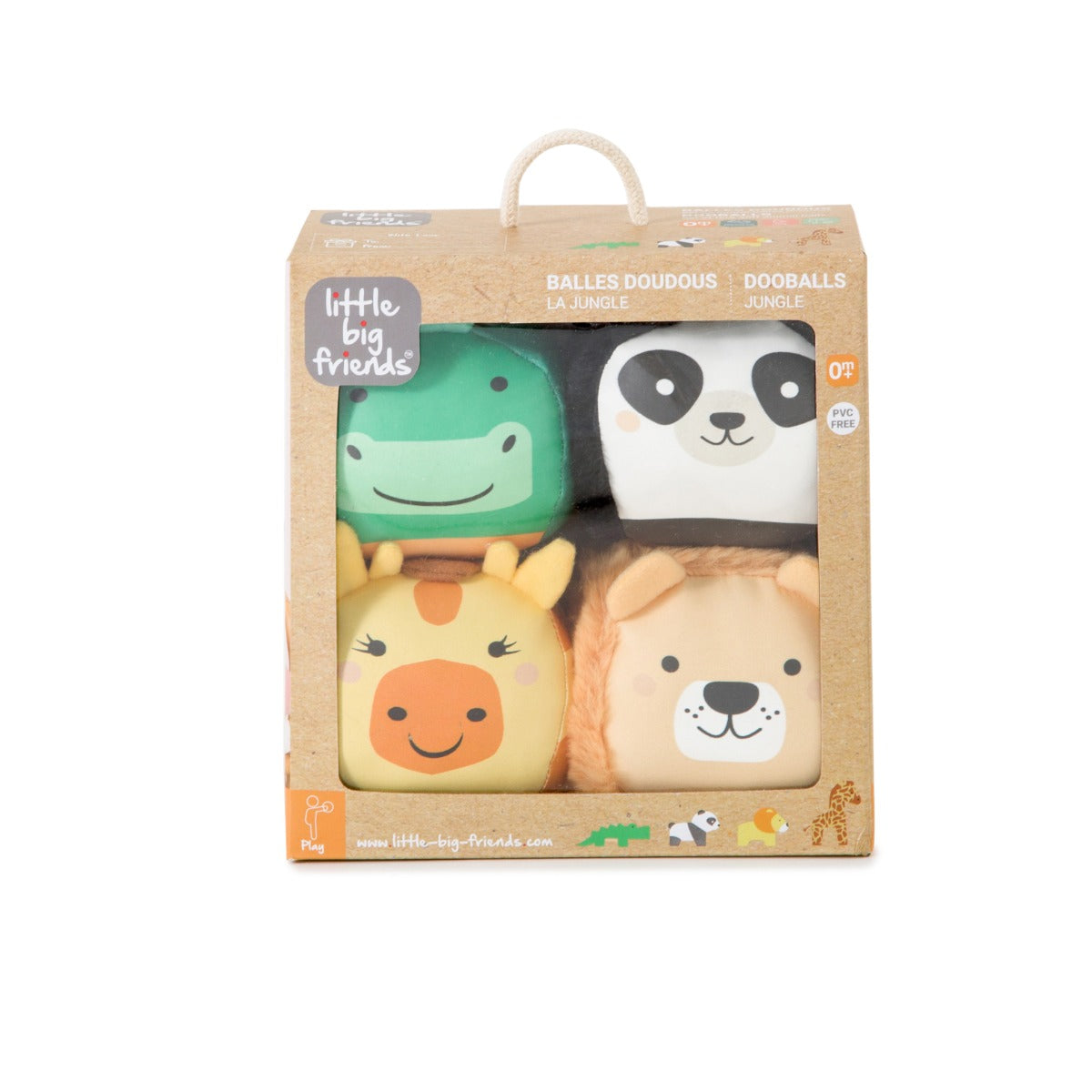 Jungle animal theme Roly Poly plush balls for kids pakaging