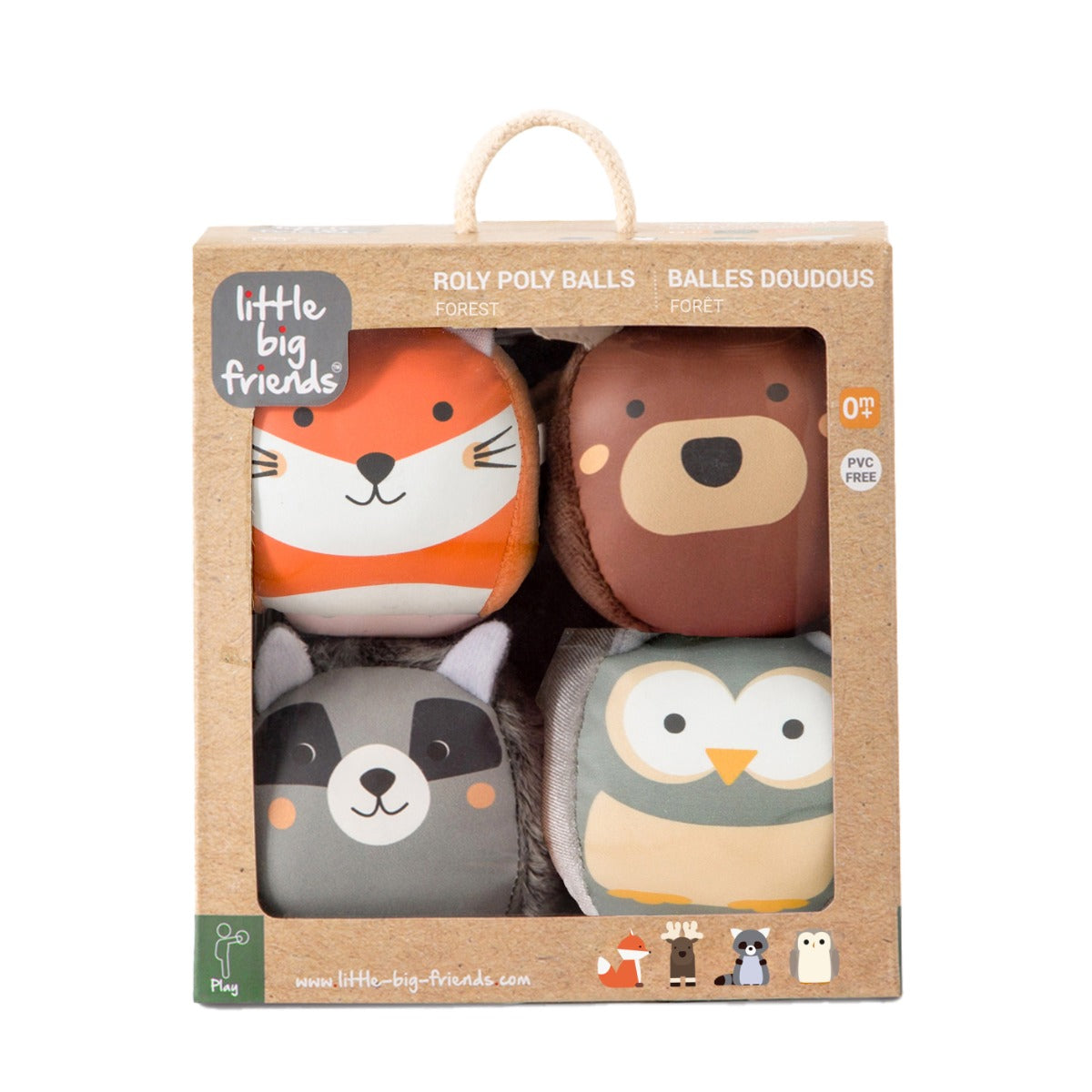 Roly Poly soft animals balls for kids from Little Big Friends in packaging