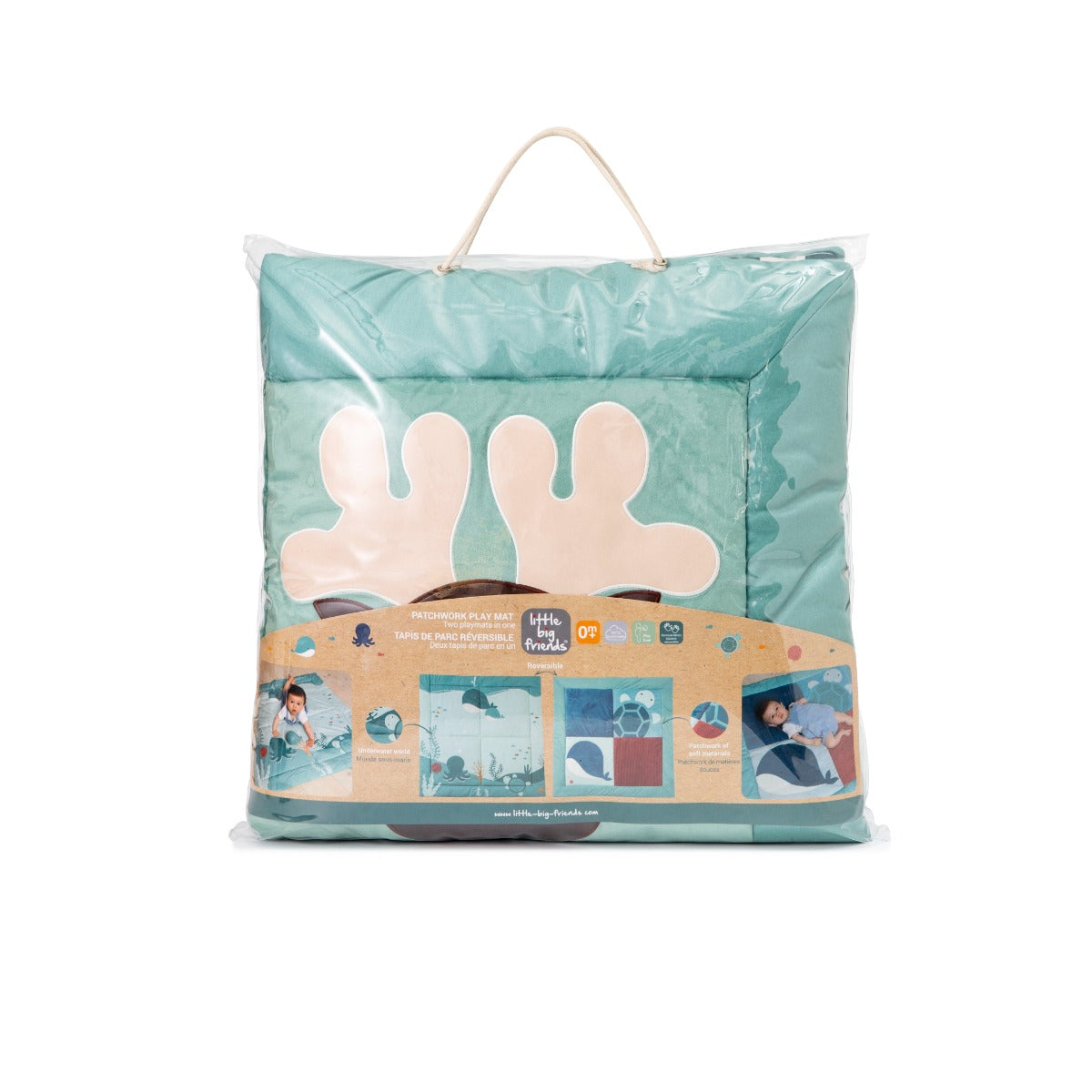 Little Big Friends Patchwork kids reversible playmat packaging