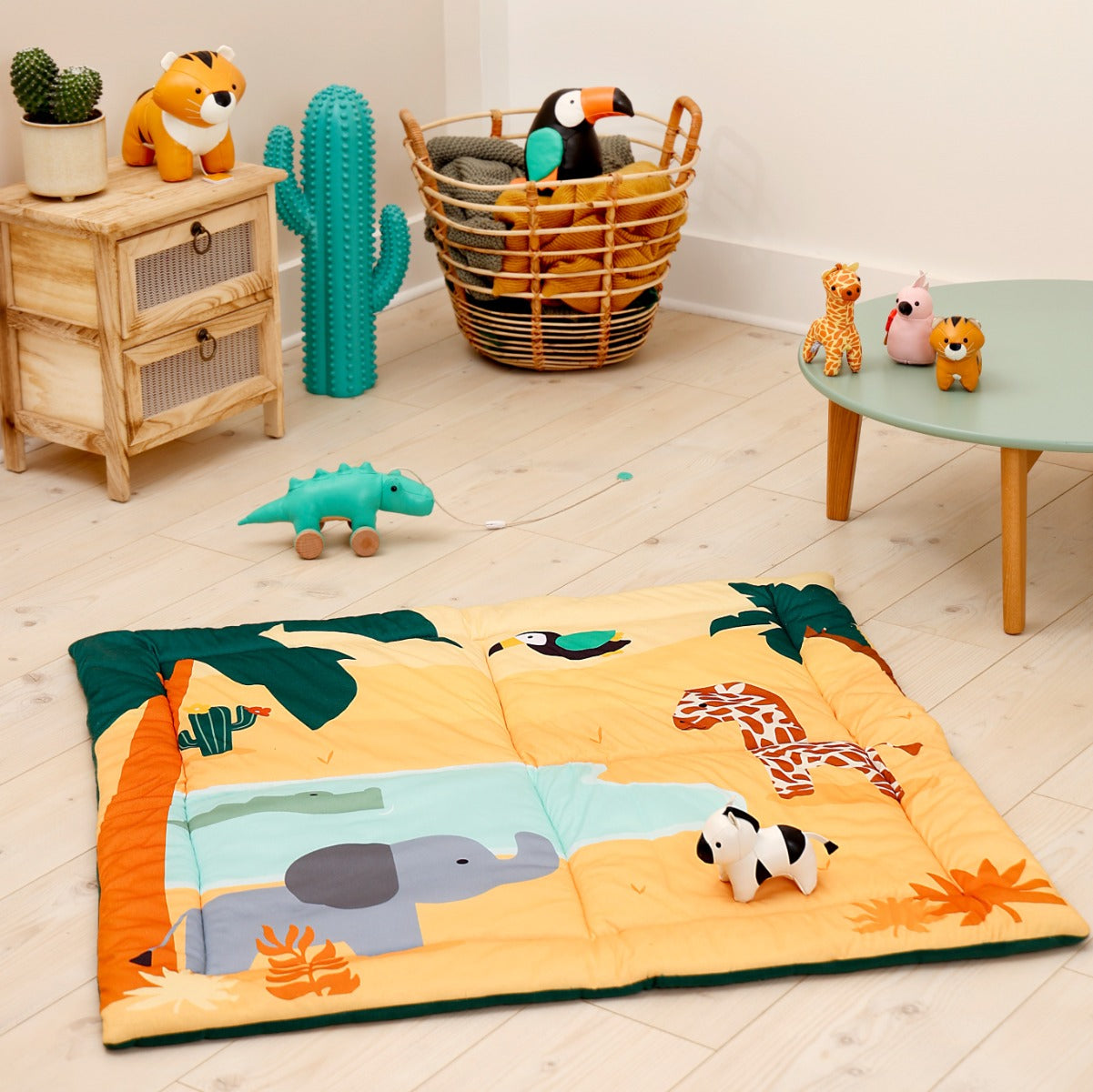 Little Big Friends Patchwork kids reversible playmat in a nursery room