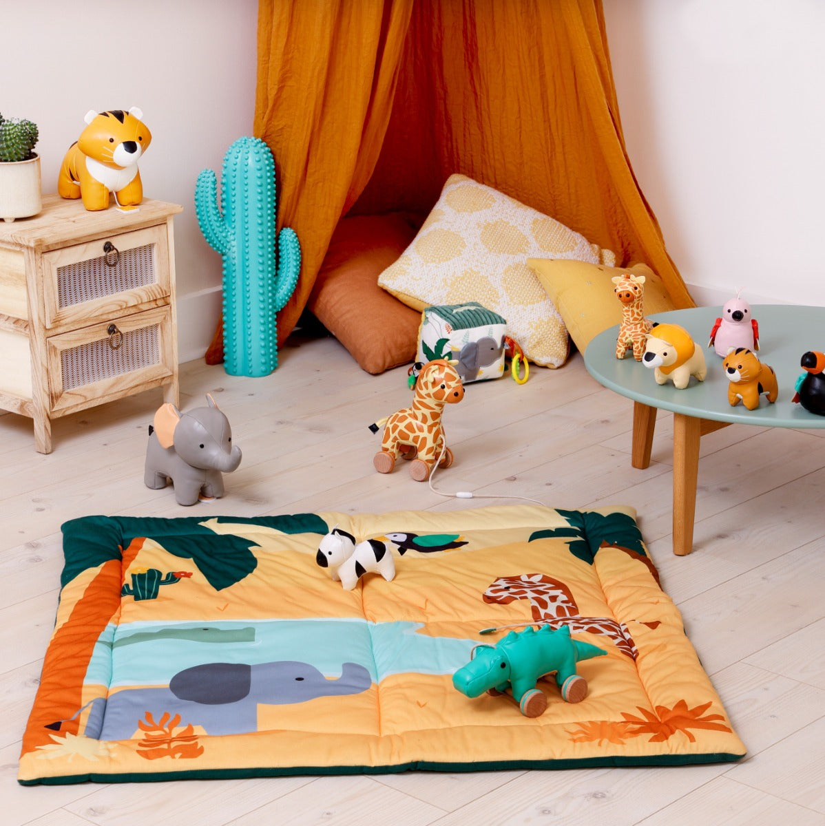 Little Big Friends Patchwork kids reversible playmat in kids room