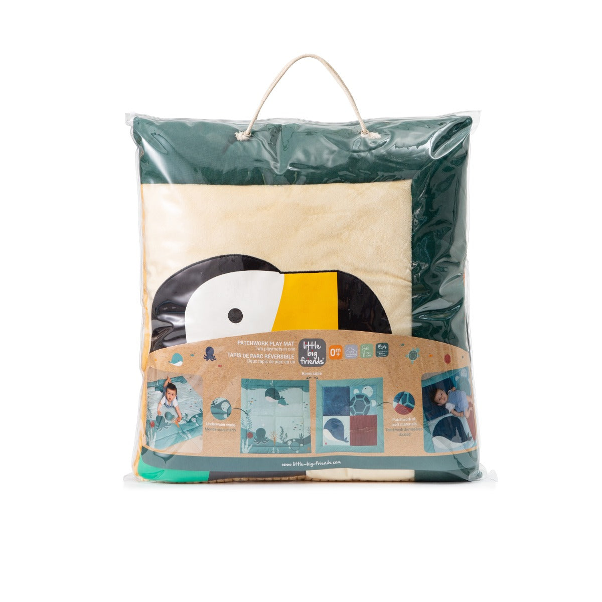 Little Big Friends Patchwork kids reversible playmat packaging