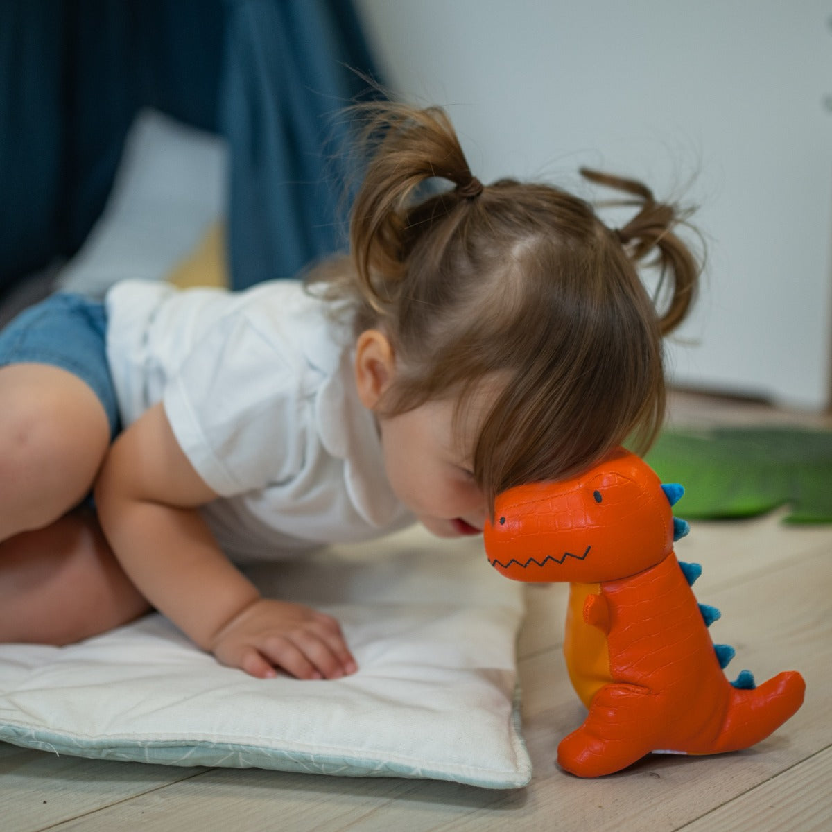 Little girl and Little big friends Rex the Tyrannosaurus