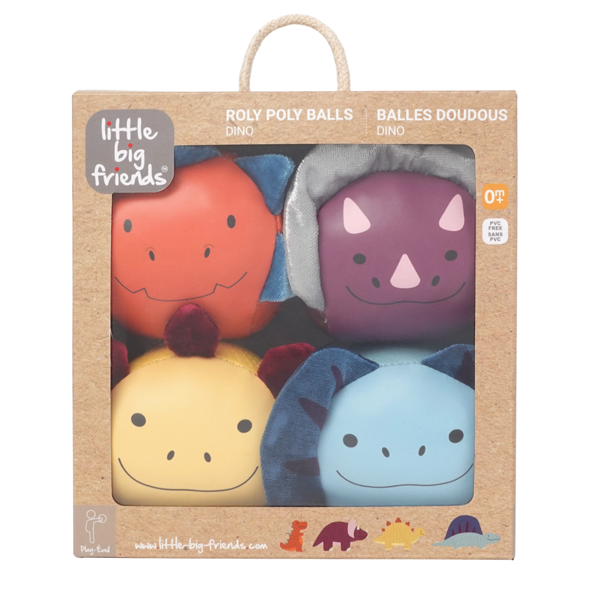 Roly Poly Soft dino animals balls from little big friends in packaging