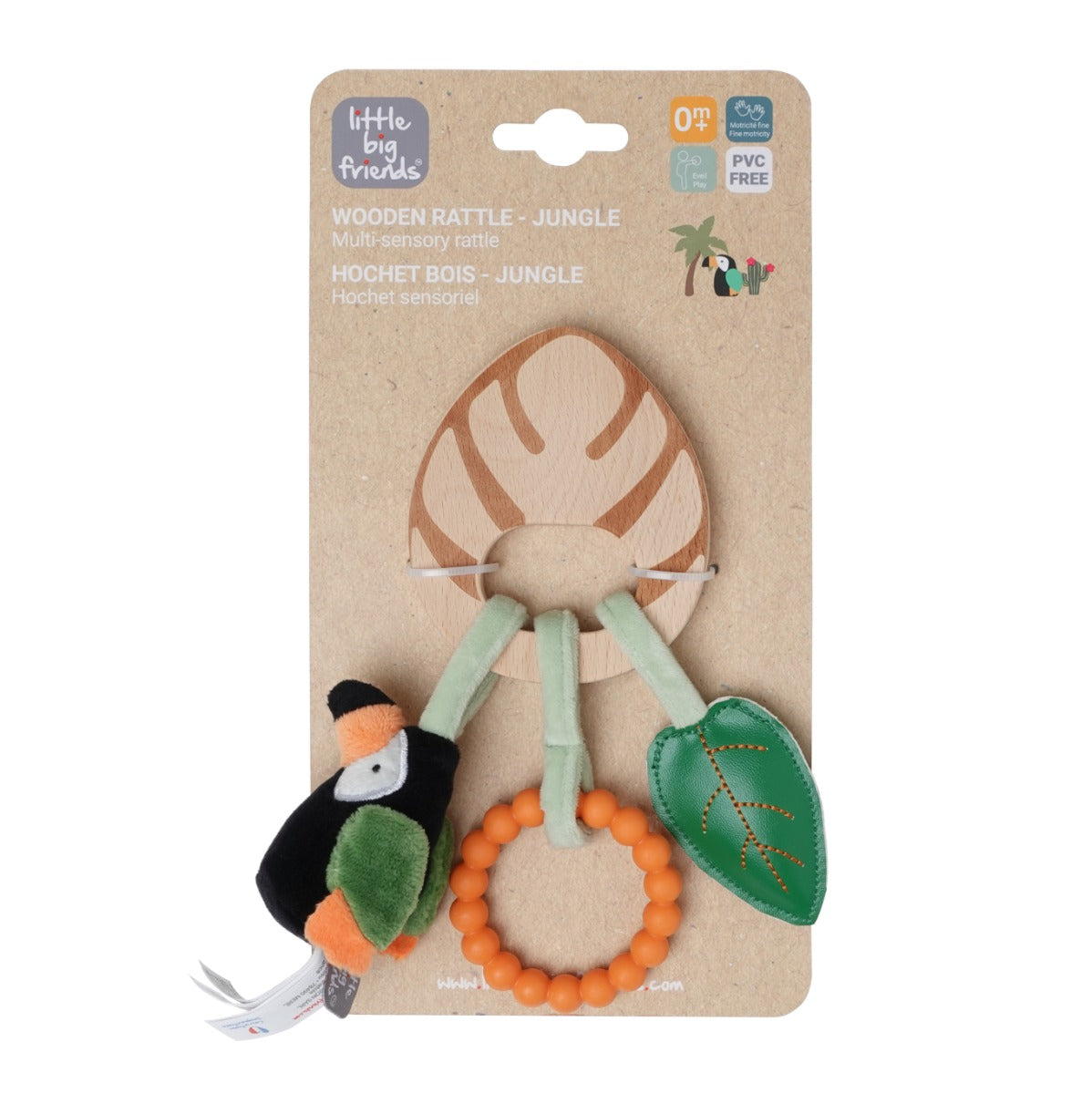 Wooden Rattle - Jungle - Little Big Friends - Dimples