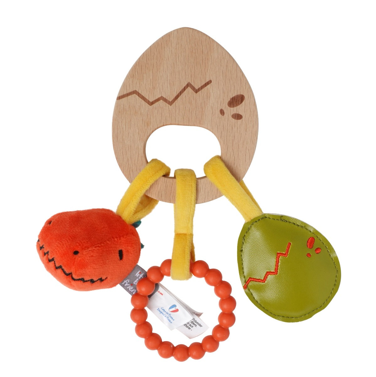 Little big friends wooden rattle with dino theme:image,small_image,thumbnail,swatch_image