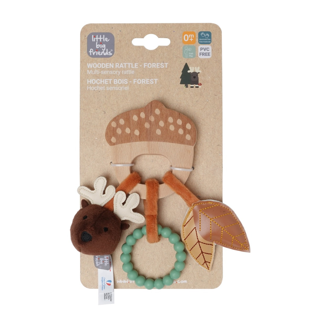Wooden Rattle - Forest - Little Big Friends - Dimples
