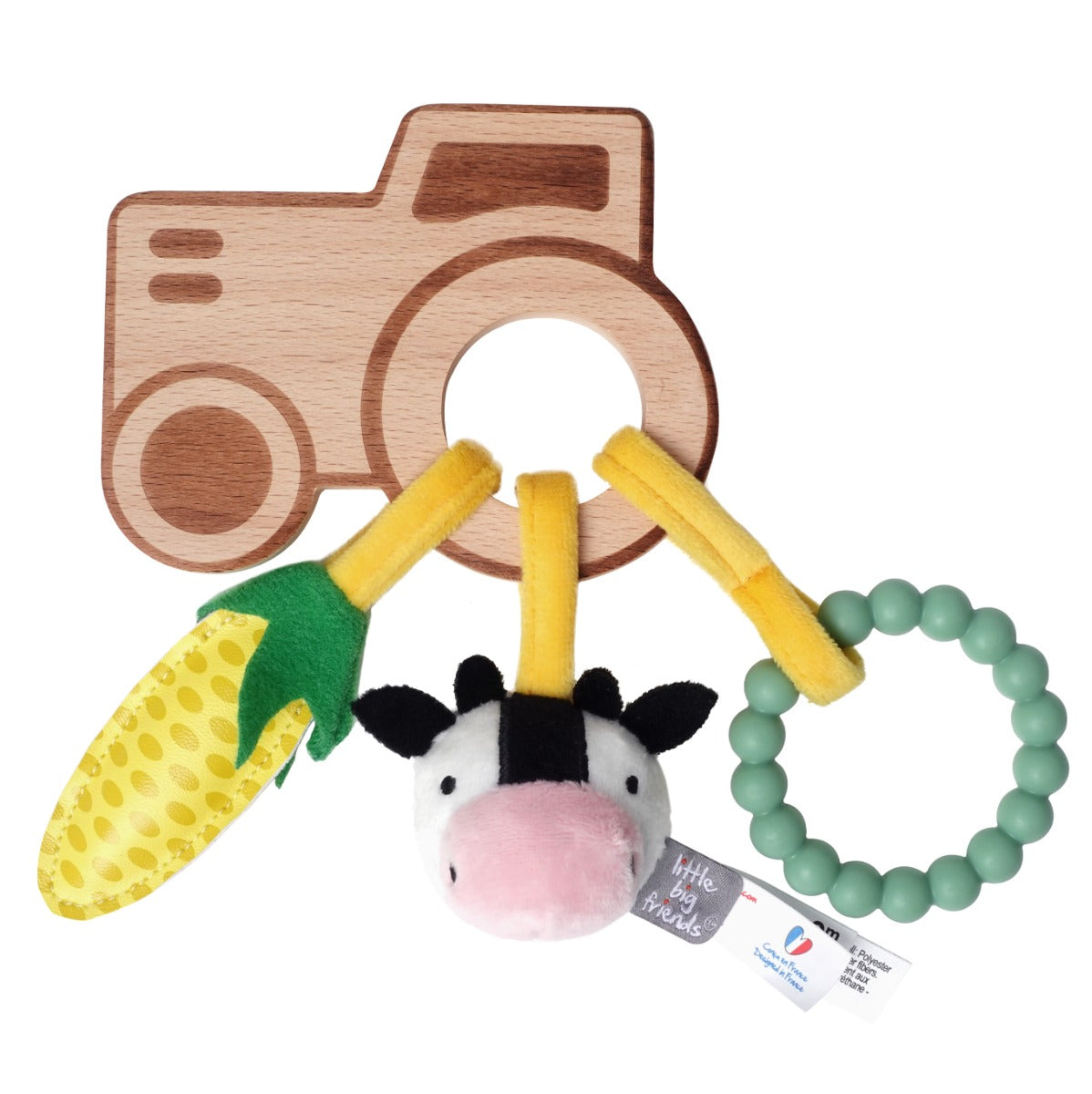 Little big friends wooden rattle with farm theme:image,small_image,thumbnail,swatch_image