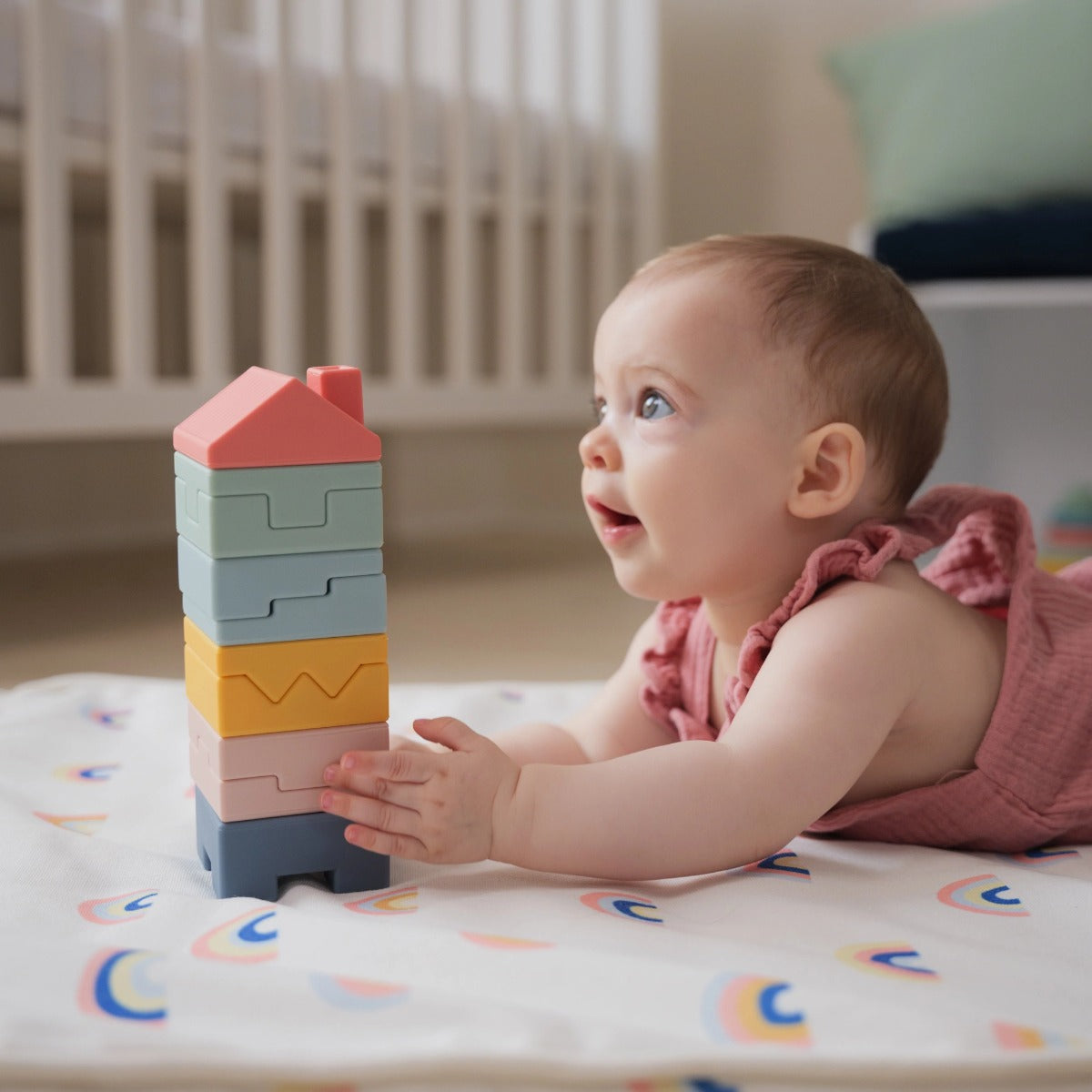 Child playing with My First Building Blocks