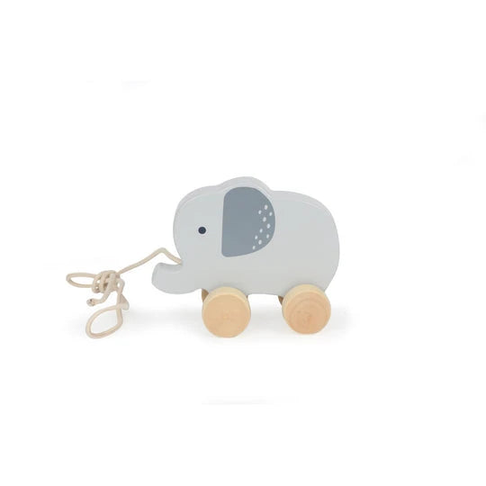 Wooden Elephant Pull Along - Bubble