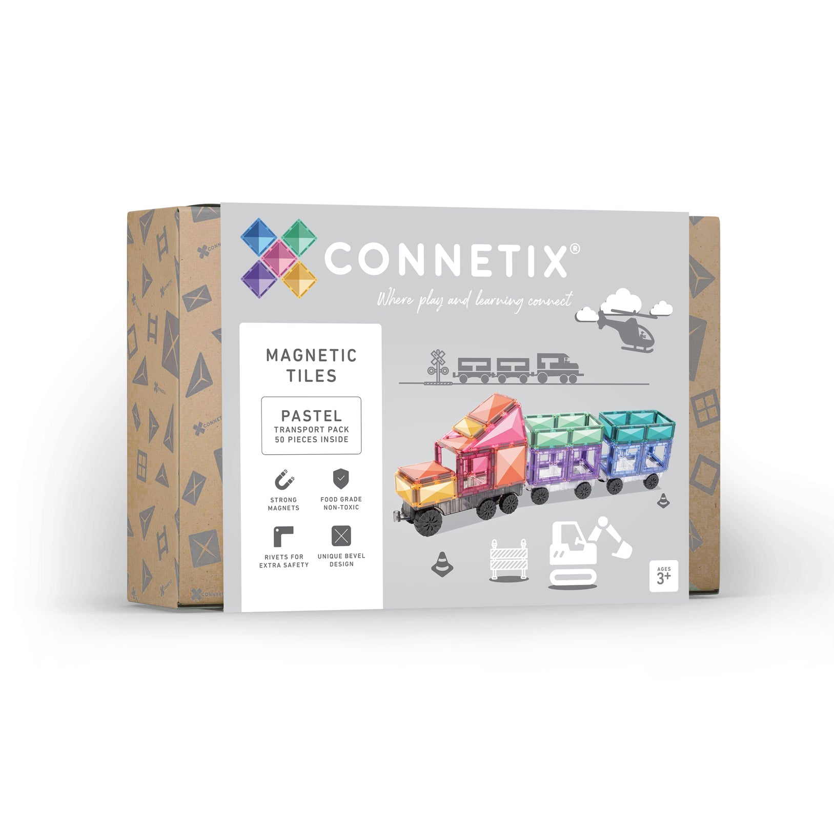 Connetix Pastel Transport Tiles - 50pcs 50 pcs - Connetix