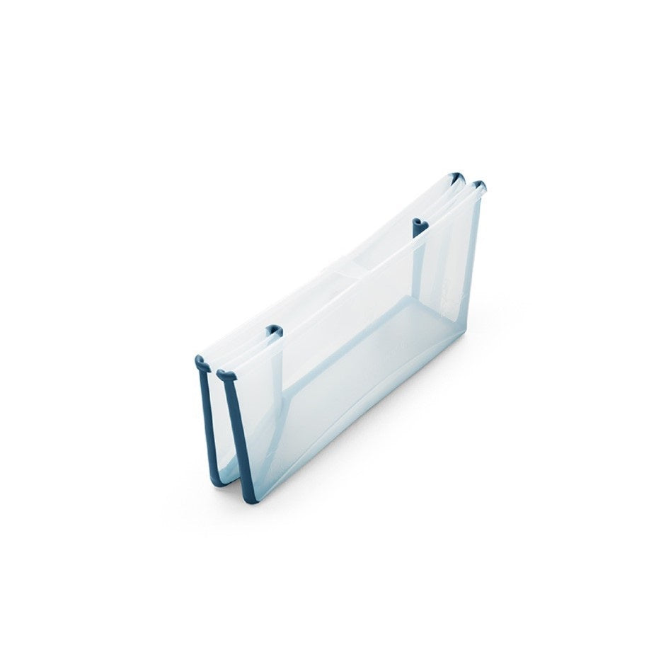 Stokke Flexi Bath in Transparent Blue folded