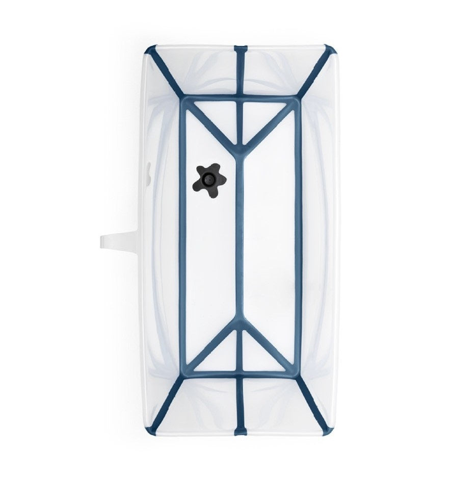Stokke Flexi Bath in Transparent Blue with heat-sensitive plug