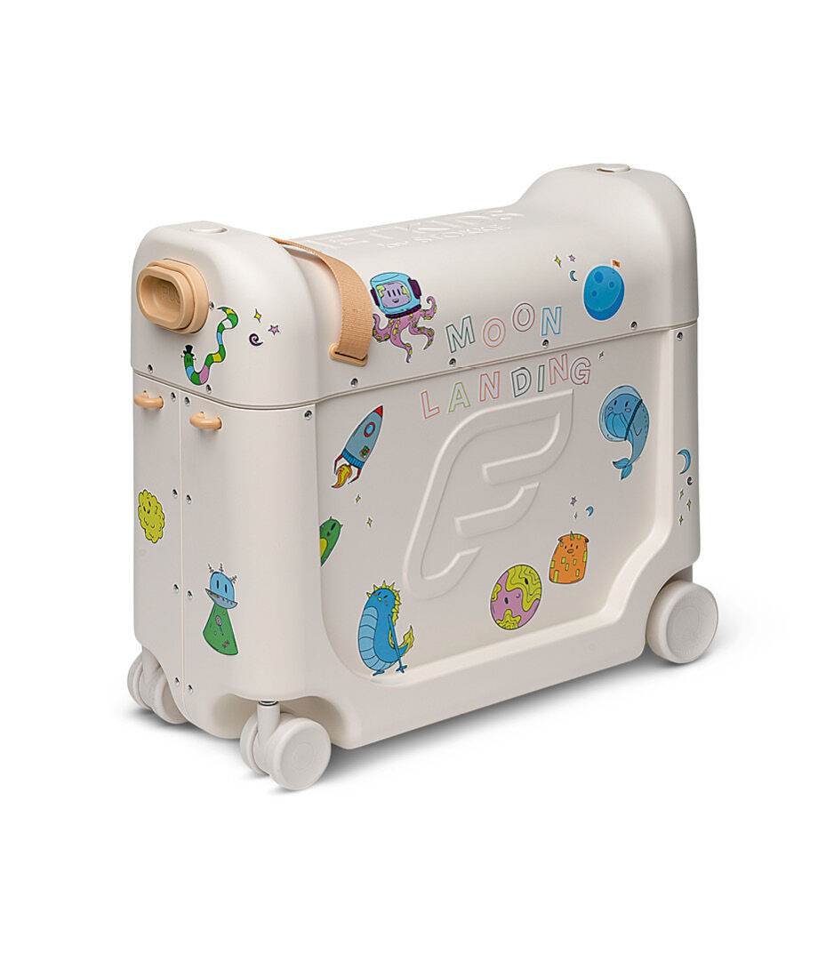 White Stokke Jetkids Bedbox with stickers