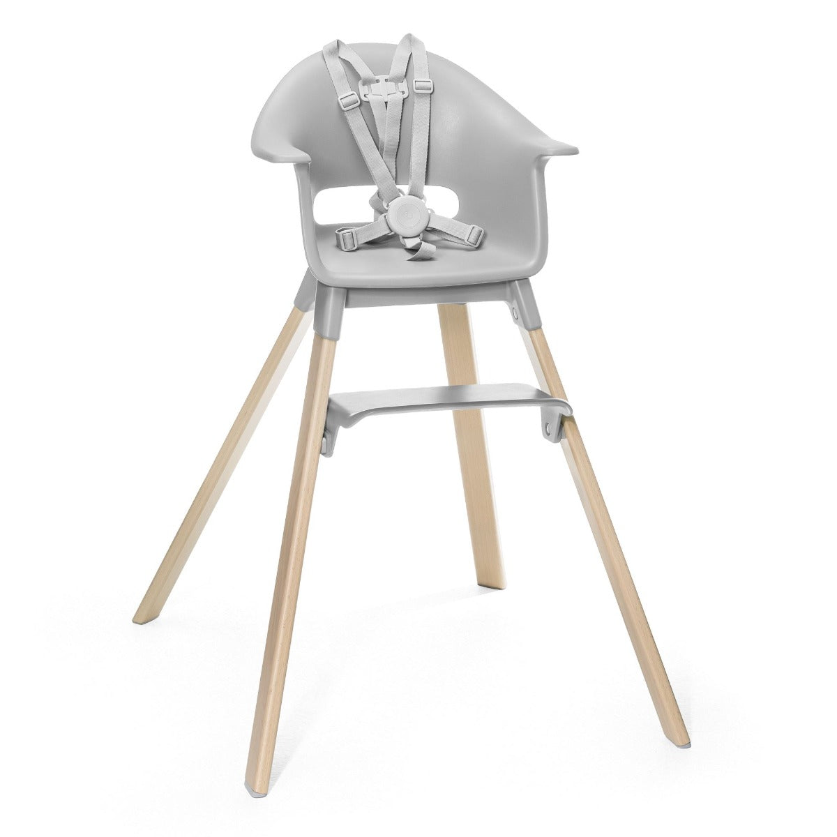 Stokke Clikk Highchair in Cloud Grey with harness