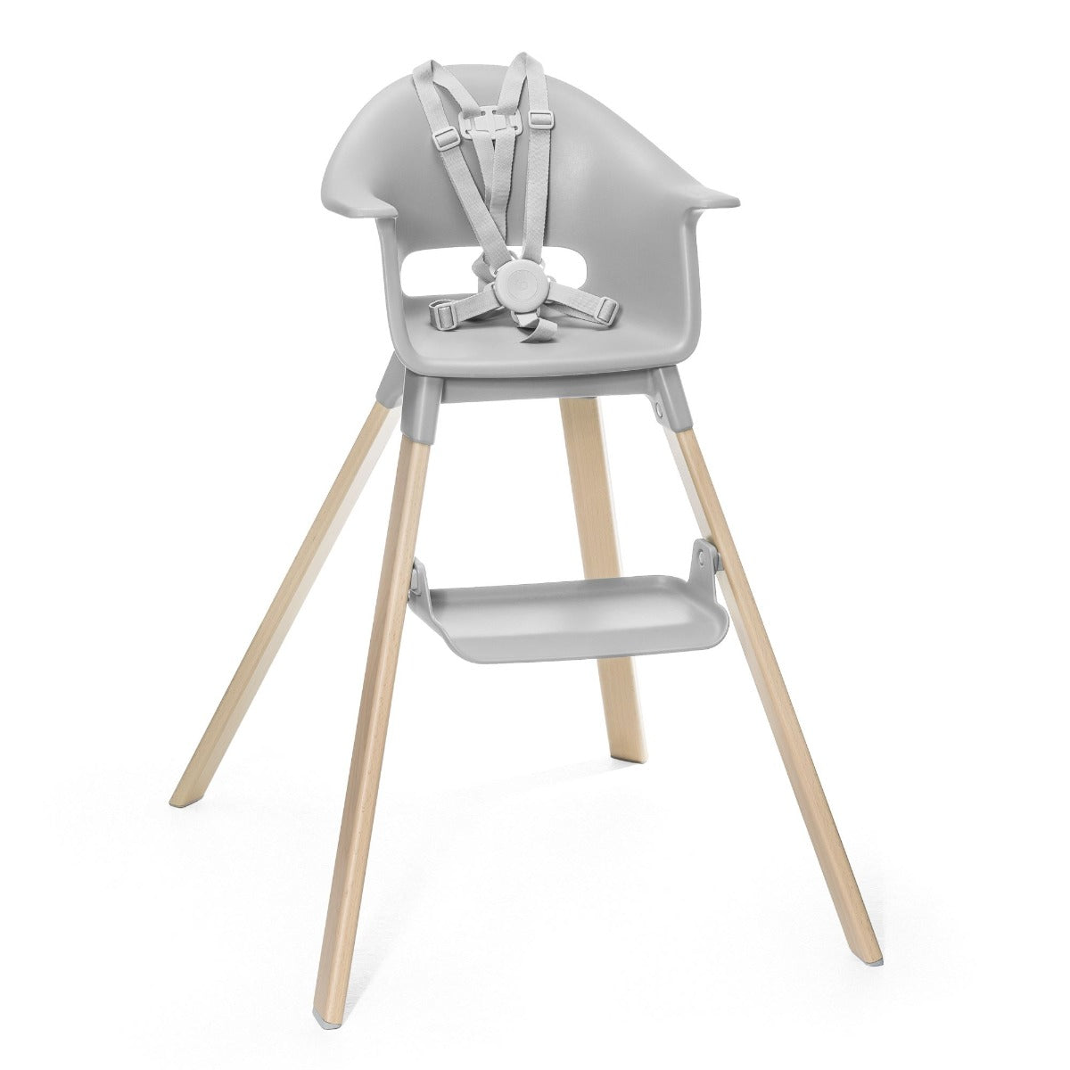 Stokke Clikk Highchair in Cloud Grey  with lower foot rest