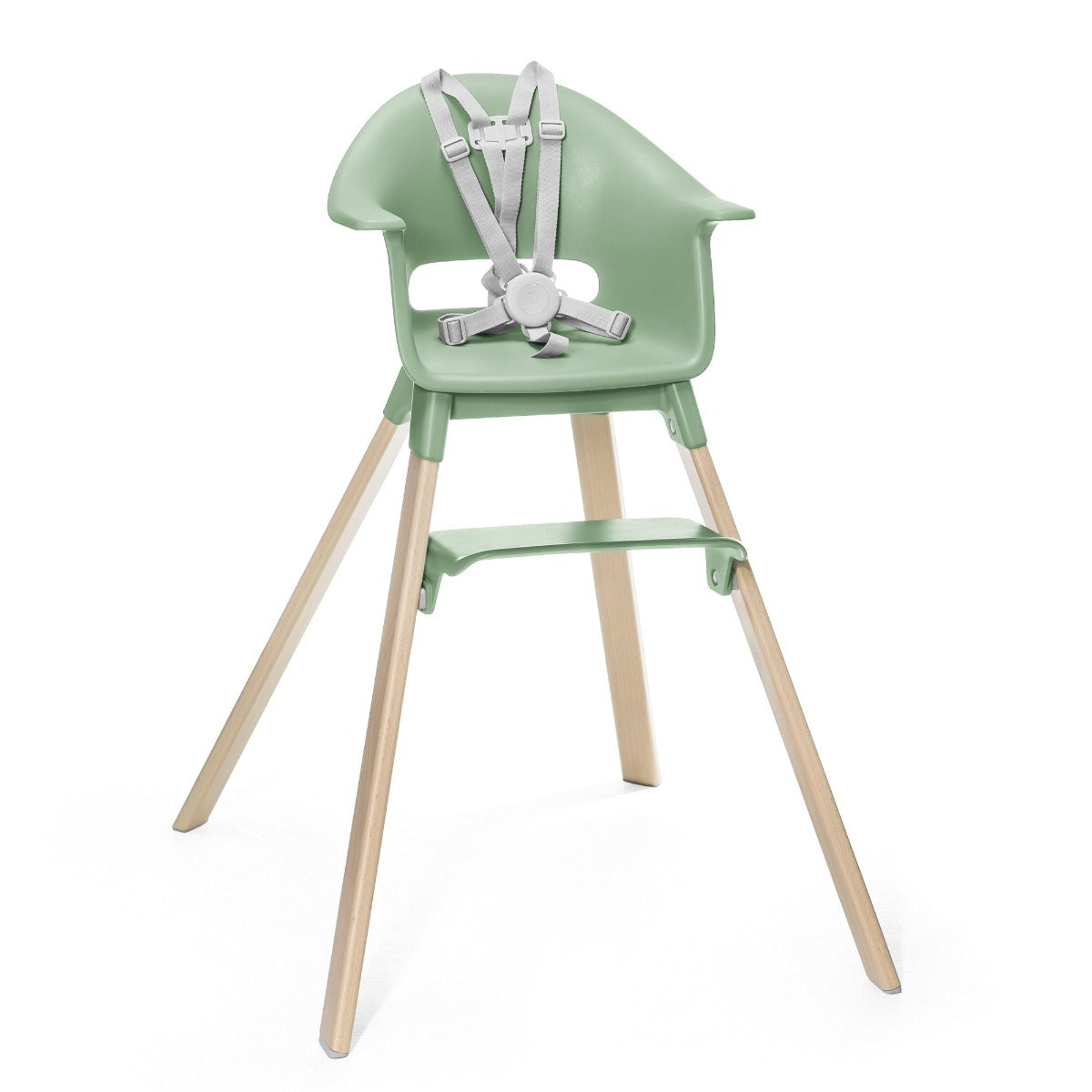 Stokke Clikk Highchair in Clover Green with harness
